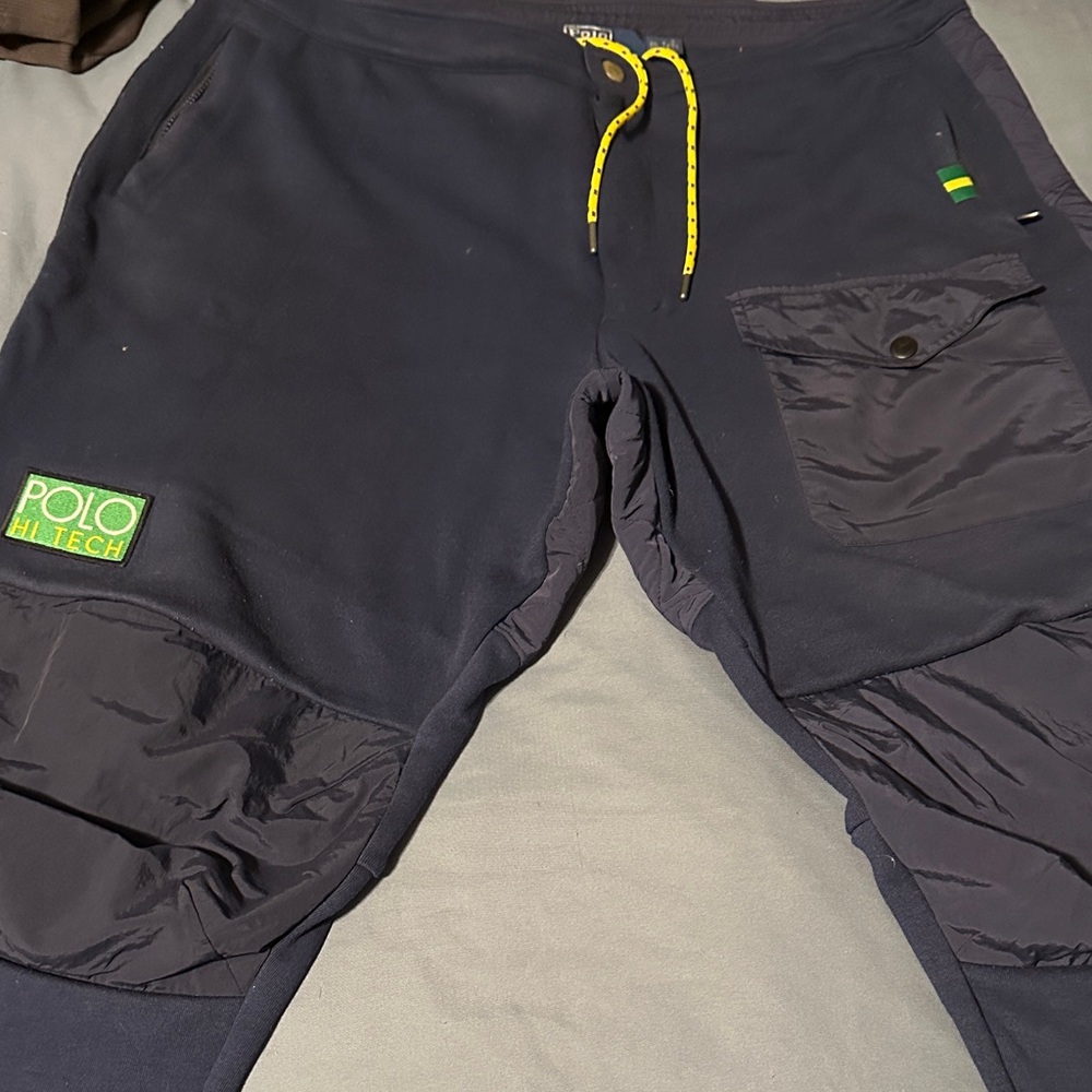 Polo by Ralph Lauren Navy Sweatpants with Yellow Accents
